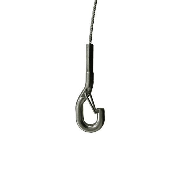 Câble de treuil à câble acier avec crochet Ø6mm 8,5m